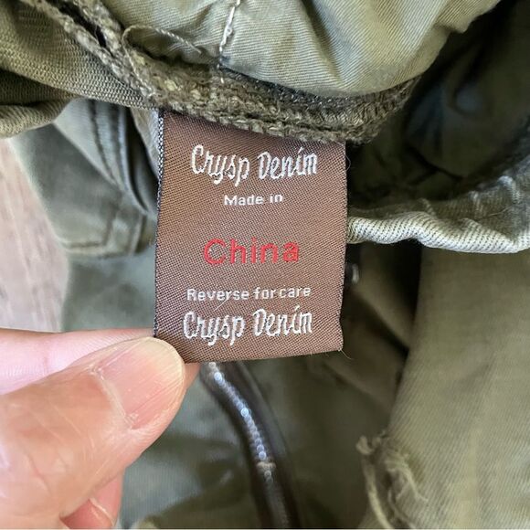 Crysp Denim Cargo Pants Distressed Rips Skinny fit Men's Jean Olive (Waist 31) - Picture 9 of 11